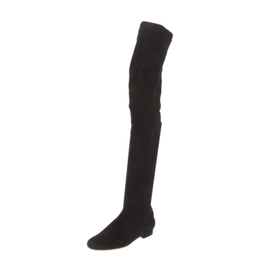 Robert Clergerie Suede Over the Knee Sock Boots Black Size 6 IT 36